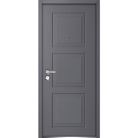 Vdomdoors Front Exterior Prehung Steel Door 36x80 " InswingBallucio 1010 Gray GraphitePanel Inserts Classic BALLUCIO1010ED-GRE-36-RH